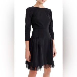 J.Crew black sheath dress with tulle hem